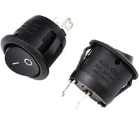 Interruptor de balancín 1pcs/5pcs/10pcs 2 tipo redondo 0 mm SPST Alfiler EN- alimentación tablero deformado(Noir,5PCS)