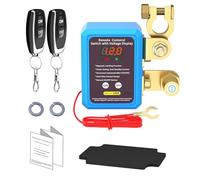 Interruptor de batería 12V con control remoto, interruptor de batería 12V 240A con indicador de voltaje y 2 controles remotos Kill Switch antirrobo para motocicleta, coche, RV, barco, yate, caravana