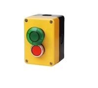 Interruptor de botón 2P con Control, caja impermeable de plástico amarillo, Control de perilla giratoria de reinicio momentáneo NO NC(Green Mushroom)