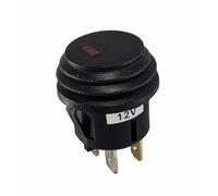 Interruptor de botón a presión impermeable para coche, Pulsador 12 V, 20 A, con punto rojo, montaje a presión en orificio de 20 mm, interruptor de 3 pines para coches, camiones, barcos ASW-29D