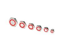 Interruptor de botón acero inoxidable, momentáneo reinicio automático tiro corto, elevador táctil LED 12mm, 16mm, 19mm, 22mm, 25mm y 30mm