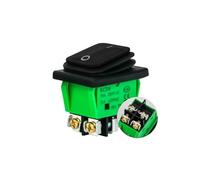 Interruptor de botón basculante KCD4 resistente al agua IP65 ON-OFF 30A interruptor de botón basculante de corriente grande Terminal de 4 pines con luz LED de tornillo(Black Non Light,16A250VAC)