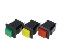 Interruptor de botón cuadrado, modo momentáneo y enclavamiento ON-OFF, 2A 250V/4A 125V AC, interruptor eléctrico reinicio automático circuito DIY(Red,Locking)