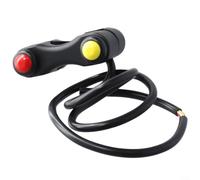 Interruptor de botón de aleación de aluminio rojo y amarillo de 12 V 3 pines para motocicleta para ATV Dirt Bike interruptor eléctrico con diámetro del agujero de montaje del manillar de 7/8 pulgadas