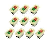 Interruptor de botón de bloqueo 3 fases un/offs Start Stop para taladro de mesa Grindcutting máquina 10 A CA 380 V impermeable Motor pulsador y apagado arranque