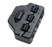 Interruptor de botón de bloqueo automático, 1 entrada, 3 salidas, cuerpo de | Entrada única a tres salidas, mecanismo de autobloqueo, construcción de metal y ABS, tamaño compacto, acabado