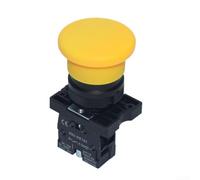 Interruptor de botón de cabeza de hongo de reinicio automático IP40, terminal de tornillo de 600 V, dispositivo de control industrial (amarillo)