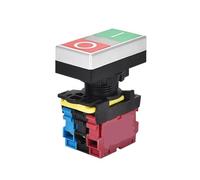 Interruptor de botón de dos posiciones de reinicio momentáneo de botón doble LA36M de 22mm con LED 12V 24V 220V 10A NO NC interruptor de encendido y apagado VaneAims(12v)