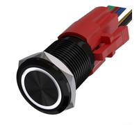 Interruptor de botón de encendido y apagado de metal de 16 mm con LED de 12 V para función de bloqueo de control de vehículos y maquinaria con configuración de terminal 1NO1NC (reinicio blanco)