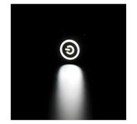 Interruptor de botón de metal 16 mm 19 mm 22 mm LED amarillo azul rojo verde interruptor fijo autobloqueo Auto reset 5 V 12 V 24 V 220 V (WHITE POWER,19_MOMENTARY_3V-6V)