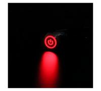 Interruptor de botón de metal 16 mm 19 mm 22 mm LED amarillo azul rojo verde interruptor fijo autobloqueo Auto reset 5 V 12 V 24 V 220 V (Red Power, 22_Momentary _ 12 V-24)