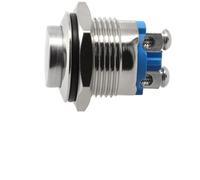 Interruptor de botón de metal de 12 V, 16 mm, impermeable, momentáneo, normalmente abierto para aplicaciones de arranque electromagnético (curvado)