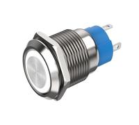 Interruptor de botón de Metal, luz LED de 12MM, momentáneo, 12V, 220V, Bloqueo automático, botón de Encendido/Apagado Impermeable for PC(Red_12V DC)