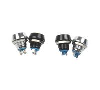 Interruptor de botón de Metal resistente al agua de 12mm, terminal de pin de terminal de tornillo de reinicio automático momentáneo abovedado 1NO(Head -Navy Blue)