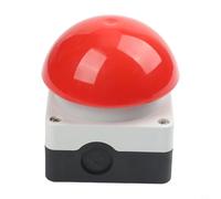 Interruptor de botón de parada de cabeza de hongo, interruptor de control de seguridad de reinicio, pedal de pie impermeable IP65 y empuje de mano, 10 A 440 V para maquinaria industrial (rojo)
