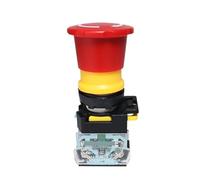 Interruptor de botón de parada de emergencia con fijación 22 mm 10 A FXB38 Botones rojos de parada de emergencia con cabeza de seta