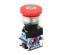 Interruptor de botón de parada de emergencia de 30 mm, 1NO1NC, botón giratorio de reinicio LA38-11ZS/STOP/30