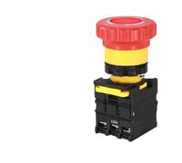 Interruptor de botón de parada de emergencia en forma de seta de 22mm con luz, interruptor de encendido de parada de emergencia, interruptor de arranque eléctrico de 220V 10A NC