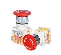 Interruptor de botón de parada de emergencia Lay7-11Zs cabeza de hongo autoblocante 22mm rojo Lay37 1 Uds(Lay7-11zsred)