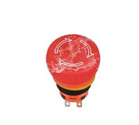 Interruptor de botón de parada de emergencia tipo seta de 16mm, corriente de 6 amperios, 1NO1NC, interruptor de parada de cabeza roja(ARROW STOP)