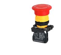 Interruptor de botón de parada de emergencia XB4 de 22mm, interruptor de botón doble con luz, interruptor de botón de encendido de seta de reinicio automático momentáneo, 10A(Emergency Stop,1NO,24v)