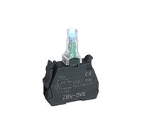 Interruptor de botón de parada de emergencia XB4 de 22mm, interruptor de botón doble con luz, interruptor de botón de encendido de seta de reinicio automático momentáneo, 10A(Blue LED bead,2NO,220 V)