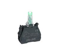Interruptor de botón de parada de emergencia XB4 de 22mm, interruptor de botón doble con luz, interruptor de botón de encendido de seta de reinicio automático momentáneo, 10A(Green LED bead,2NC,24v)