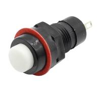 Interruptor de botón de reinicio automático, interruptor de botón momentáneo de retorno automático de 10mm, 6 uds.(White)