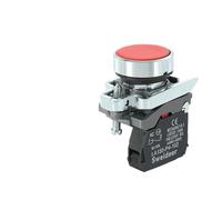 Interruptor de botón de reinicio automático momentáneo XB4, cabezal alto plano de 22 mm, interruptor de botón de encendido con luz XB4-BA42 BA31 BA51 10 A NC/NO rojo(XB4-BA42 RED 1NC,12V)