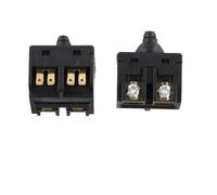 Interruptor de botón de repuesto para amoladora angular de 100 mm - Construcción de plástico y metal, negro, 2,5 x 2,5 cm, compatible con Poli