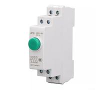 Interruptor de botón de riel DIN, 24 V CA/CC, rojo o verde, interruptor de control de alimentación modular para paneles eléctricos, para máquinas CNC y aplicaciones industriales (verde)