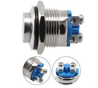 Interruptor de botón eficiente de 16 mm, construcción de metal con características impermeables para operaciones de circuito (cabeza plana)