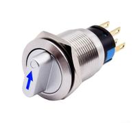 Interruptor de botón giratorio de 19 mm con cierre de 3 posiciones 2NO2NC 110220V con nivel de protección mejorado para condiciones industriales (blanco)