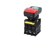 Interruptor de botón iluminado de 22 mm, resistente al agua, con doble botón, función instantánea, 10 A, 24 V, apto para regletas, panel
