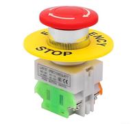 Interruptor de botón industrial de cabeza de hongo de 22 mm, función de parada de seguridad compatible con las normas LA37 Y090 LAY7 (C)