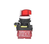 Interruptor de botón LA36M-10/20 de dos posiciones, botón de selección de tres marchas, control de circuito izquierdo y derecho, 10 A VaneAims (Latching-BLACK,2NO_2 GEAR LONG HANDLE_12-24V)