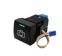 Interruptor de botón, luz verde y blanca, luz antiniebla, bocina fija para garaje, tipo momentáneo, apto para Toyota para Camry Interruptor Basculante Botonera Elevalunas(T-CAMERA)