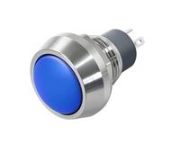 Interruptor de botón momentáneo 1NO1NC de 12mm, encendido apagado, reinicio automático, interruptor eléctrico plateado, rojo, azul, verde, amarillo, sin fijación(Blue Ball Head)