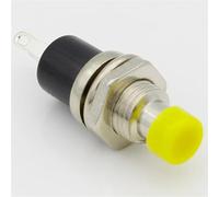 Interruptor de botón momentáneo de 2 pines Multicolor de rosca de 7mm 10 Uds(Yellow)