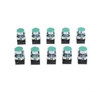 Interruptor de botón momentáneo de 22 mm impermeable IP65 NO rojo verde para panel de control de máquina industrial Start Stop - 10 piezas (verde)