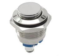 Interruptor de botón momentáneo de metal de 12 V y 16 mm, interruptor de control eléctrico de reinicio automático de latón normalmente abierto, para aplicaciones de circuito industrial, con cabeza