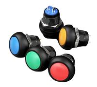 Interruptor de botón momentáneo/enganche de 12 mm Montaje de 1/2" IP65(White,Momentary)