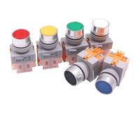 Interruptor de botón Np4-11Bn autorreinicio plano 1 abierto cerrado rojo amarillo verde apertura 22mm inicio parada 1 Uds(Np4-11bnzsred[self-locking])