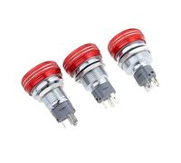 Interruptor De Botón Parada Emergencia Metal 16/19/22mm, Acero Inoxidable, Resistente Al Agua, Reinicio Rotación Cabeza Seta, Antideslizante Con Luces PTEN(Red,22MM_1_3-6V)