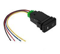 Interruptor de Botón Pulsador 12V 4 Pines con Luz Indicadora LED para, Negro - Fácil Instalación, Durable, Compatible con Varias Series