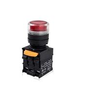 Interruptor de botón pulsador con perilla iluminada montada de 22mm, 10A, 220V, 380V, reinicio momentáneo de encendido y parada, autobloqueo(3P Yellow Light,RESET MOMENTARY_24V)