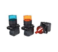 Interruptor de botón pulsador iluminado a prueba de agua de 22 mm momentáneo, con LED integral NB5 XB5 AW33B1C Perilla de retorno por resorte de 22 mm(2,1NO_BLUE_220 V)