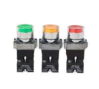 Interruptor de botón redondo 22mm XB2-BW3361 3462 1NO 24V/AC220V/AC380V(Red-NC,380V,Neon)