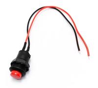 Interruptor de botón redondo de 12MM, 5/20/100 Uds., con Cable, 20CM, DS-428 de bloqueo automático/427, interruptor de botón de reinicio automático(Red,SELF LOCKING_5PCS)