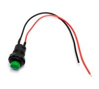Interruptor de botón redondo de 12MM, 5/20/100 Uds., con Cable, 20CM, DS-428 de bloqueo automático/427, interruptor de botón de reinicio automático(Green,SELF RESET_20PCS)
